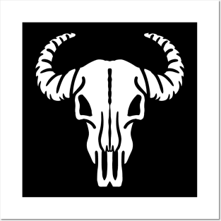 Blank cow skull Posters and Art